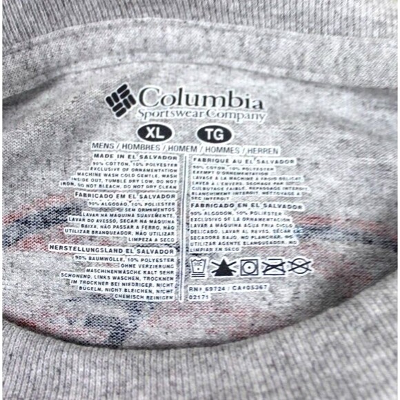 New Columbia Performance Fishing Gear Men's Grey Short Sleeve Tee X-Large Logo - Picture 3 of 8